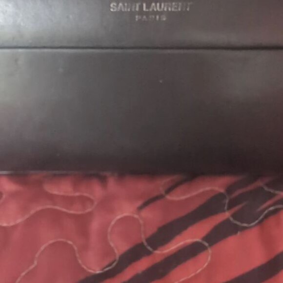 Authentic Saint Laurent YSL Long Wallet Black And Gold Zip Around Portefeuille - Picture 7 of 9